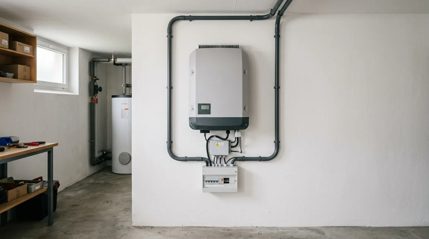 Onduleur solaire installé dans un local technique